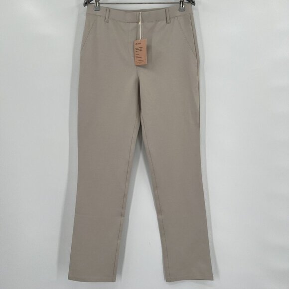 Quince Women's Ecru-Beige Ultra-Stretch Ponte Pant Straight sz S PETITE 28" NWT - Picture 1 of 4